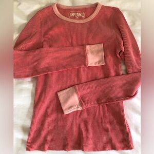 American Eagle AEO Coral Pink Thermal Tee